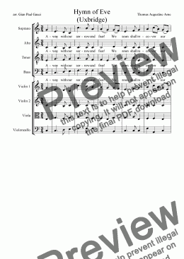 page one of Hymn of Eve  (Uxbridge) - Download sheet music