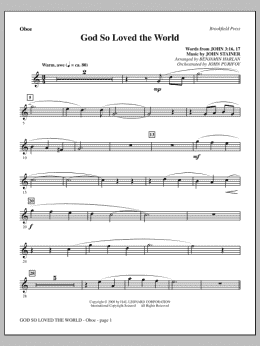page one of God So Loved The World Chamber Orchestra - Oboe (Choir Instrumental Pak)