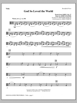 page one of God So Loved The World Chamber Orchestra - Viola (Choir Instrumental Pak)