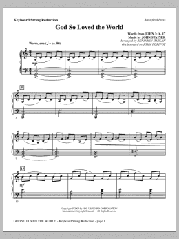 page one of God So Loved The World Chamber Orchestra - Keyboard String Reduction (Choir Instrumental Pak)