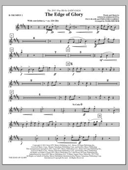 page one of The Edge Of Glory - Bb Trumpet 2 (Choir Instrumental Pak)