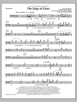 page one of The Edge Of Glory - Trombone (Choir Instrumental Pak)