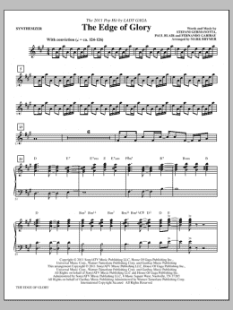 page one of The Edge Of Glory - Synthesizer (Choir Instrumental Pak)