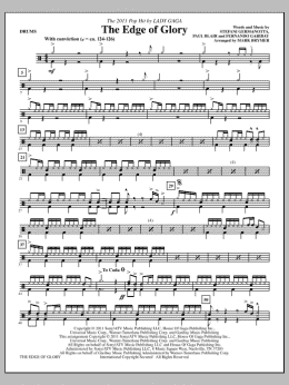 page one of The Edge Of Glory - Drums (Choir Instrumental Pak)
