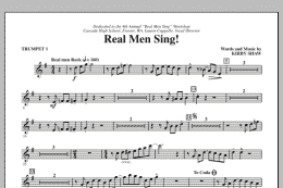 page one of Real Men Sing! - Bb Trumpet 1 (Choir Instrumental Pak)