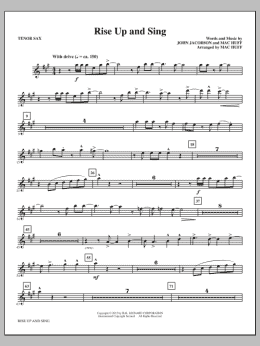 page one of Rise Up And Sing - Tenor Sax (Choir Instrumental Pak)