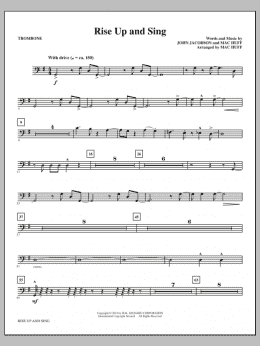 page one of Rise Up And Sing - Trombone (Choir Instrumental Pak)