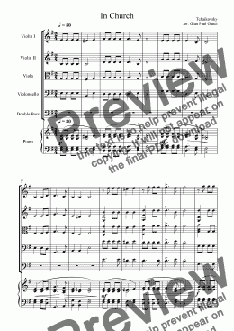 page one of In Church - Download sheet music