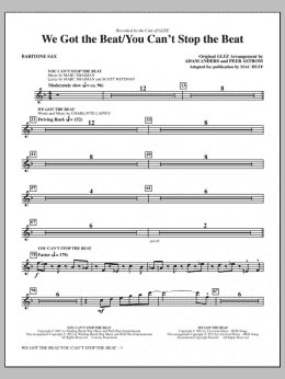 page one of We Got The Beat / You Can't Stop The Beat - Baritone Sax (Choir Instrumental Pak)