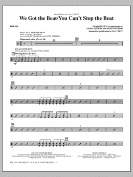 page one of We Got The Beat / You Can't Stop The Beat - Drums (Choir Instrumental Pak)