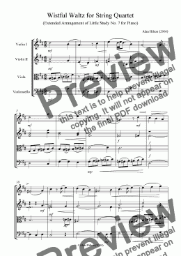 page one of Wistful Waltz for Str Quartet