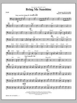 page one of Bring Me Sunshine - Bass (Choir Instrumental Pak)