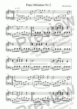 page one of Piano Miniature No.2