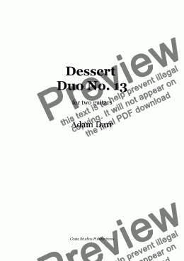 page one of Dessert Duo No. 13
