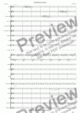 page one of All-Sufficient Grace (orchestral score)