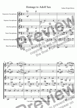 page one of Homage to Adolf Sax