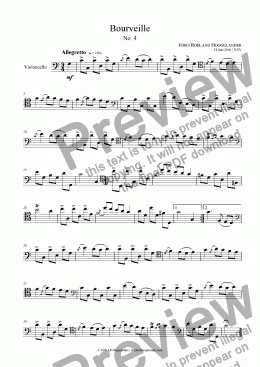 page one of Bourveille No. 4 - Violoncello