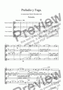 page one of Preludio y Fuga. In memoriam D.Shostakovich
