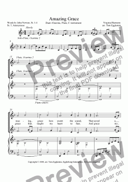 page one of Amazing Grace-Duet