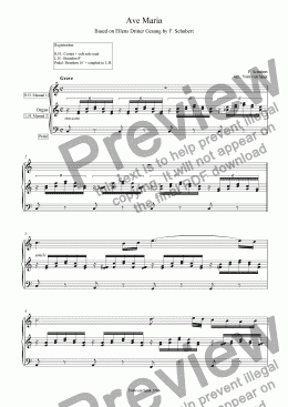 page one of Ave Maria (Schubert) - Organ solo transcription