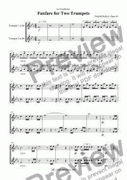 page one of Fanfare for Two Trumpets