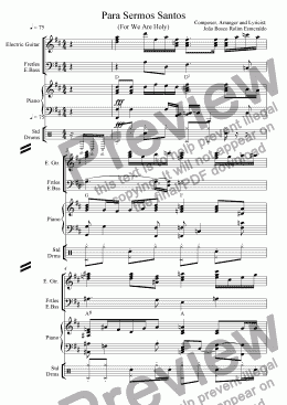 page one of Para Sermos Santos - Coral e Piano