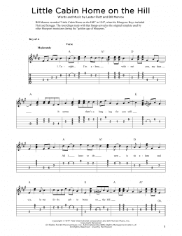 page one of Little Cabin Home On The Hill (arr. Fred Sokolow) (Solo Guitar)