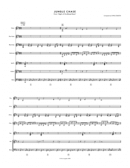 page one of Jungle Chase (from Night of the Blood Moon) - Full Score (Performance Ensemble)