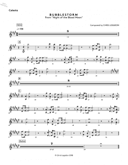 page one of Bubblestorm (from Night of the Blood Moon) - Celesta (Performance Ensemble)