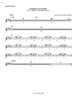 page one of Bubblestorm (from Night of the Blood Moon) - Synth Strums (Performance Ensemble)