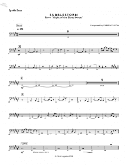 page one of Bubblestorm (from Night of the Blood Moon) - Synth. Bass (Performance Ensemble)