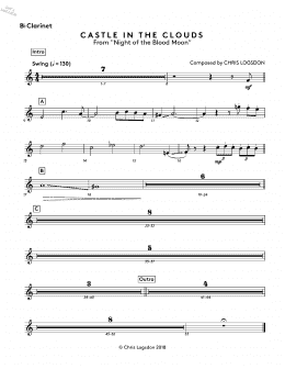 page one of Castle In The Clouds (from Night of the Blood Moon) - Bb Clarinet (Performance Ensemble)