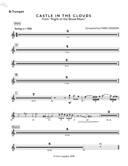 page one of Castle In The Clouds (from Night of the Blood Moon) - Bb Trumpet (Performance Ensemble)