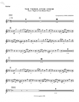 page one of The Three-Eyed Crow (from Night of the Blood Moon) - Guitar (Performance Ensemble)
