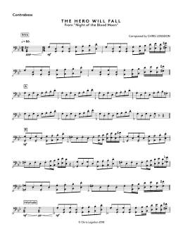 page one of The Hero Will Fall (from Night of the Blood Moon) - Contrabass (Performance Ensemble)