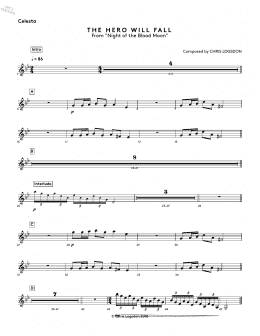 page one of The Hero Will Fall (from Night of the Blood Moon) - Celesta (Performance Ensemble)