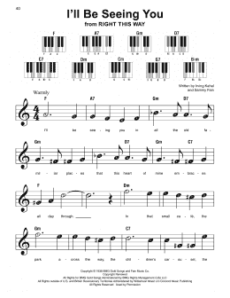 page one of I'll Be Seeing You (from Right This Way) (Super Easy Piano)