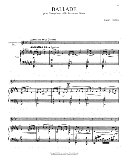 page one of Ballade (Alto Sax and Piano)