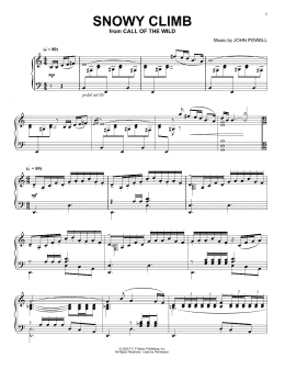 page one of Snowy Climb (from The Call Of The Wild) (arr. Batu Sener) (Piano Solo)