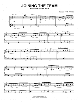page one of Joining The Team (from The Call Of The Wild) (arr. Batu Sener) (Piano Solo)