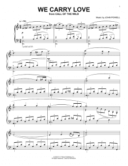 page one of We Carry Love (from The Call Of The Wild) (arr. Batu Sener) (Piano Solo)