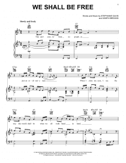 page one of We Shall Be Free (Piano, Vocal & Guitar Chords (Right-Hand Melody))