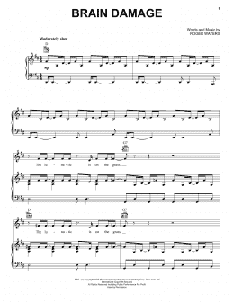 page one of Brain Damage (Piano, Vocal & Guitar Chords (Right-Hand Melody))