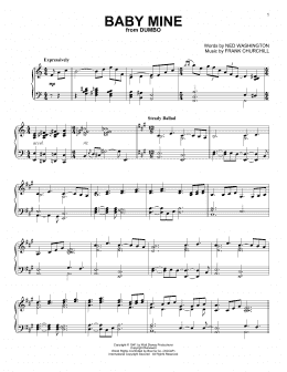 page one of Baby Mine (from Dumbo) (arr. Jerry Cleveland) (Piano Solo)