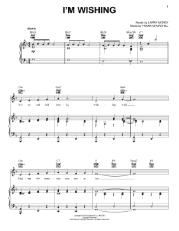 page one of I'm Wishing (from Snow White and the Seven Dwarfs) (Piano, Vocal & Guitar Chords (Right-Hand Melody))