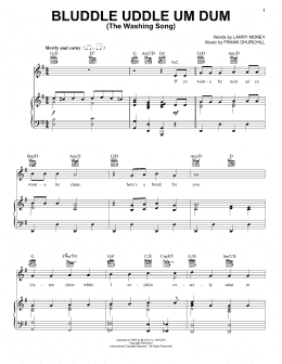 page one of Bluddle Uddle Um Dum (The Washing Song) (from Walt Disney's Snow White and the Seven Dwarfs) (Piano, Vocal & Guitar Chords (Right-Hand Melody))
