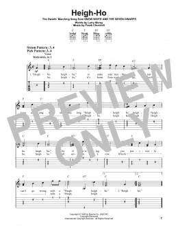page one of Heigh-Ho (from Snow White And The Seven Dwarfs) (Easy Guitar Tab)
