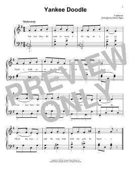 page one of Yankee Doodle (arr. Denes Agay) (Easy Piano)