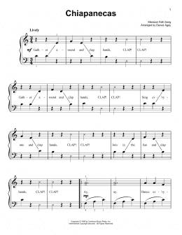 page one of Chiapanecas (arr. Denes Agay) (Easy Piano)