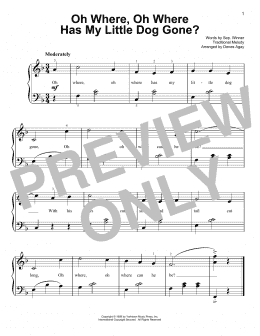 page one of Oh Where, Oh Where Has My Little Dog Gone (arr. Denes Agay) (Easy Piano)